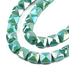 Electroplate Opaque Solid Color Glass Beads Strands EGLA-N002-43-05-3