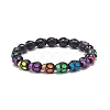 Acrylic Skull Beaded Stretch Bracelet BJEW-JB08544-1