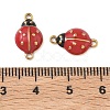 304 Stainless Steel Red Enamel Ladybug Connector Charms STAS-G393-03G-3