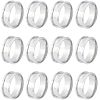 12Pcs 201 Stainless Steel Grooved Finger Ring Settings STAS-UN0038-95-1