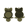 Tibetan Style Alloy Pendant Rhinestone Cabochon Settings LS-TIBEP-4494-AB-FF-1