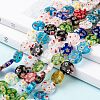 Flat Round Handmade Millefiori Glass Beads Strands LK-R004-62-5