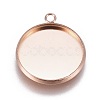 Ion Plating(IP) 304 Stainless Steel Pendant Cabochon Settings X-STAS-G127-13-16mm-RG-1