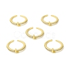 Clear Cubic Zirconia Initial Letter Open Cuff Ring RJEW-H120-09G-L-4
