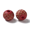 Wood Laser Engraved Tartan Beads WOOD-I011-01A-03-1