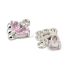 Brass Micro Pave Cubic Zirconia Pendants KK-C107-14A-P-2