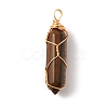 Natural Tiger Eye Double Terminated Pointed Pendants G-TAC0010-04G-05-1