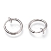 Tarnish Resistant 304 Stainless Steel Retractable Clip-on Hoop Earrings STAS-O135-01E-2