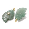 Natural Green Aventurine Carved Pendants G-H357-05G-05-3
