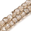 Electroplate Transparent Glass Beads Strands GLAA-C029-03A-08-1