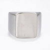 Tarnish Resistant 304 Stainless Steel Signet Band Rings for Men RJEW-G091-16-20mm-P-2