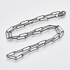Brass Round Oval Paperclip Chain Necklace Making MAK-S072-04A-B-2