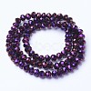 Electroplate Transparent Glass Beads Strands EGLA-A034-T8mm-UA06-2