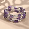 Natural Amethyst Chip Warp Bracelets X-BJEW-JB01517-02-1