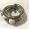 Alloy & Iron & Resin Round Beaded Bangles for Women FS-WG7222A-06-1