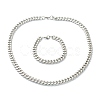 304 Stainless Steel Cuban Link Chain Bracelets & Necklaces Jewelry Sets SJEW-B019-03C-P-2