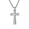 Cross Stainless Steel Crystal Rhinestone Pendant Necklaces FS-WG08269-01-2