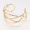 Brass Cuff Bangle BJEW-P168-C08-1