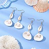 4Pair 304 Stainless Steel Shell Shape Dangle Earrings EJEW-JE06265-4