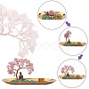 Natural Rose Quartz with Green Aventurine Chips with Brass Incense Burner Holder DJEW-G027-19RG-03-3