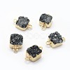 Natural Druzy Quartz Links connectors G-P396-11G-02-1