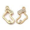 Brass Micro Pave Cubic Zirconia Pendants KK-C028-42G-1
