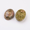 Natural Unakite Flat Back Cabochons G-G741-13x18mm-16-2
