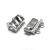 Anti-Tarnish Rhodium Plated 925 Sterling Silver Box Clasps X-STER-L057-016P-3