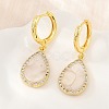 Brass Micro Pave Cubic Zirconia Hoop Dangle Earrings KK-CBA8324-11G-02-4