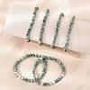Natural Green Spot Jasper Bead Stretch Bracelets X-BJEW-K212-A-017-5