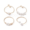 4Pcs 4 Style Brass Wire Wrap Open Cuff Rings Set RJEW-TA00109-2