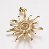 Brass Micro Pave Cubic Zirconia Pendants ZIRC-E143-57G-2