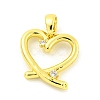 Brass Micro Pave Clear Cubic Zirconia Pendants KK-P263-09A-G-1