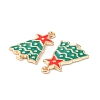 Christmas Alloy Enamel Pendants X-ENAM-D047-17G-06-3