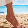 925 Sterling Silver Cable Chain Anklet AJEW-Z029-13G-5