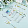 10Pcs 2 Colors Iron Bar Beadable Keychain Clasps AJEW-SC0003-90-3