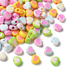 196Pcs 7 Colors Acrylic Bicolor Heart Beads OACR-CJ0001-60-3
