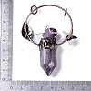 Natural Amethyst Faceted Pointed Bullet Big Pendants G-B073-01R-01-3