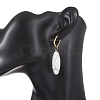 2 Pairs Synthetic Blue Goldstone & Natural Howlite Hoop Earrings EJEW-JE07000-2