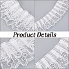 10 Yards Double Layer Polyester Organza Pleated Lace Trim Ribbons SRIB-GF0001-43C-5