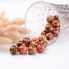 Round Printed Natural Wood Beads X-WOOD-R243-16mm-M2-3