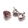 Heart Brass Enamel Prayer Box Pendants LS-KK-24X21-5