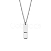 304 Stainless Steel Rectangle with Laser Cut Initial Pendant Necklaces FS-WG71FEF-24-1