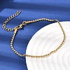 Twist 304 Stainless Steel Link Chains Bracelets for Women BJEW-K240-09G-2