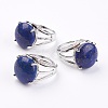 Adjustable Natural Lapis Lazuli Finger Rings RJEW-F075-01L-1