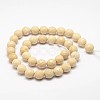 Natural Fossil Round Bead Strands X-G-O151-02-6mm-2