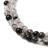 Natural Tourmalinated Quartz/Black Rutilated Quartz Beads Strands G-K305-21-C-01-4
