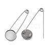 304 Stainless Steel Safety Pin Brooch Base Settings STAS-A142-02C-P-2