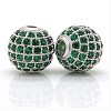 Brass Cubic Zirconia Beads ZIRC-F001-35P-1