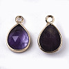 Natural Amethyst Charms G-N326-50B-2
